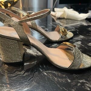 Gucci Gold Platino Heel Sandals